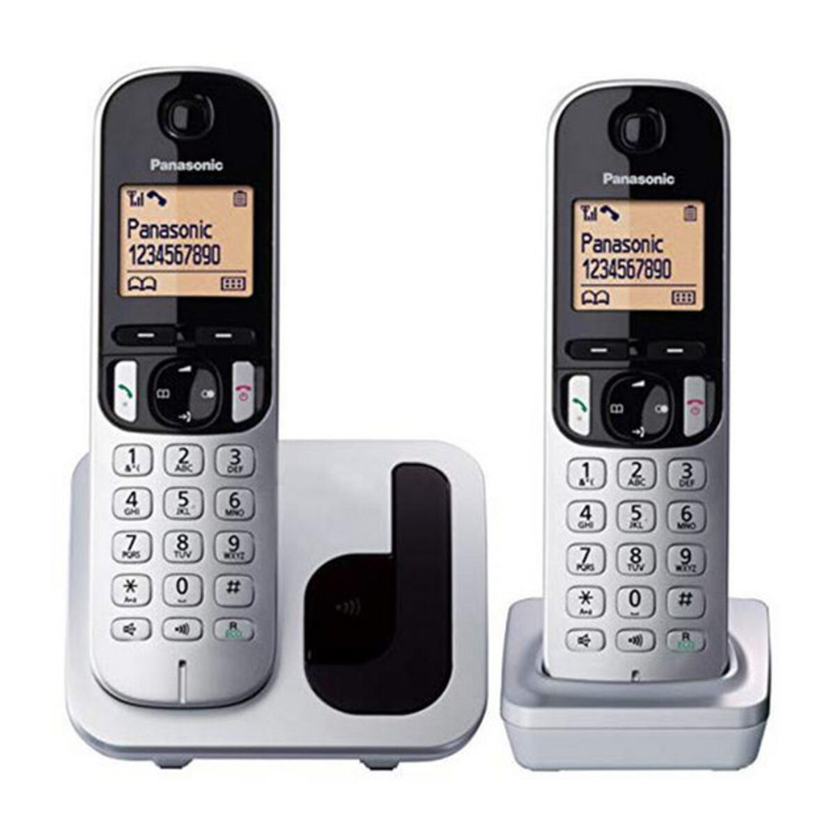 Telefono Senza Fili Panasonic Corp. Duo KX-Tgc212sps (2 Pcs) Nero/argentato