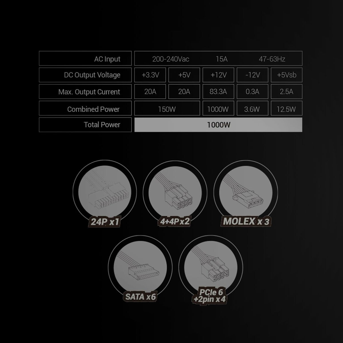 Fonte Di Alimentazione Mars Gaming Mpb1000si Atx 1000 W 80 Plus Gold - Image 6