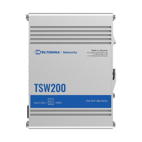 Teltonika Tsw200 Switch 8 Porte Poe+ Unmanaged Con 2 Sfp 240w Di Power
