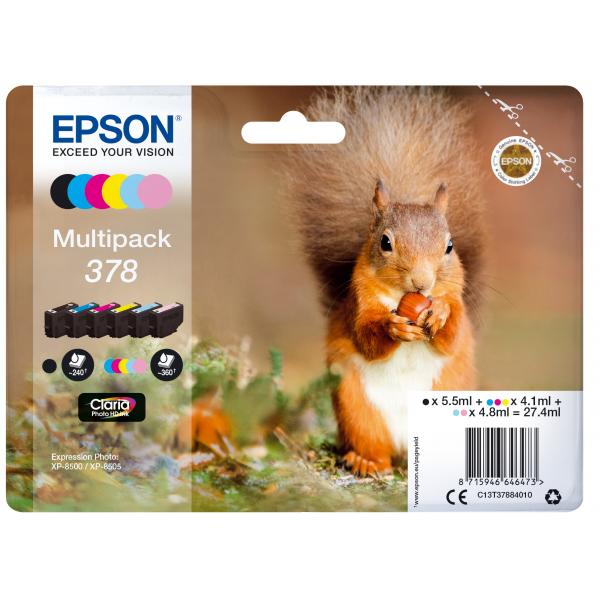 Epson 378 Multipack 6er Pack Schwarz, Gelb, Cyan, Magenta, Hell Magenta, Hell Cyan Tintenpatrone