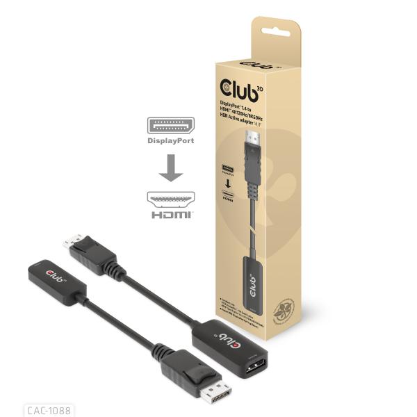 Club3d CaC-1088 Cavo E Adattatore Video 0,21 M Displayport Hdmi Nero