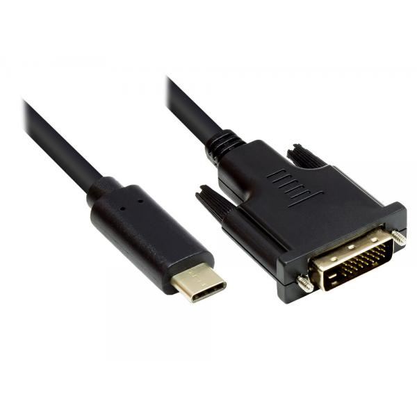 Alcasa GC-M0110 2m Usb C DvI-D Nero Cavo E Adattatore Video