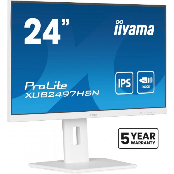 Iiyama Prolite Xub2497hsN-W1 Monitor Pc 60,5 Cm (23.8") 1920 X 1080 Pixel Full Hd Led Bianco