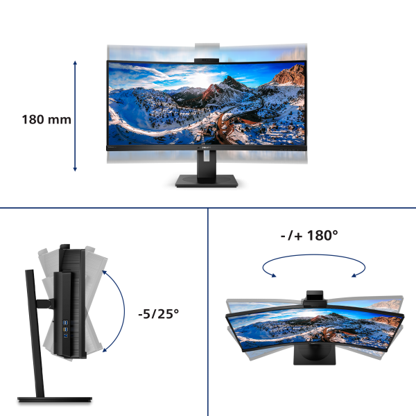 Philips P Line 346p1crh/00 Led Display 86,4 Cm (34") 3440 X 1440 Pixel Ultrawide Quad Hd Nero - Image 4