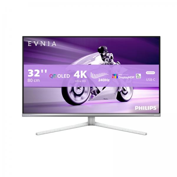 Philips Evnia 8000 32m2n8900/00 Monitor Pc 80 Cm (31.5") 3840 X 2160 Pixel 4k Ultra Hd Qdoled Bianco