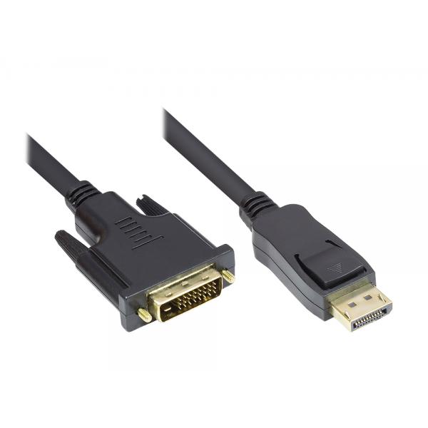 Alcasa DP-Dvi1 1m Displayport DvI-D Nero Cavo E Adattatore Video