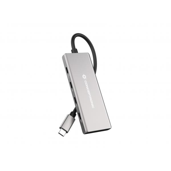 Conceptronic Hubbies17g Hub Di Interfaccia Usb 3.2 Gen 2 (3.1 Gen 2) TypE-C 10000 Mbit/s Grigio