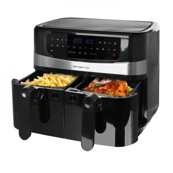 Emerio Heißluftfritteuse, Smart Fryer, 4,5+4,5l, Cool Touch