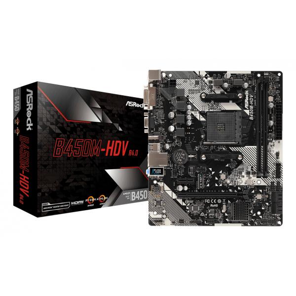 Asrock B450M-Hdv R4.0 Amd B450 Presa Am4 Micro Atx