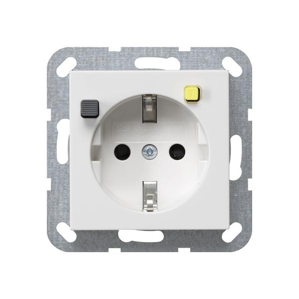 Gira FI-Schutzsteckdose 30ma Ks 267703 System 55 Reinweiß