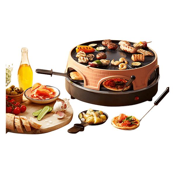 Emerio KombI-Pizza Ofen,pizzarette,raclette,grill, 6 Pers.