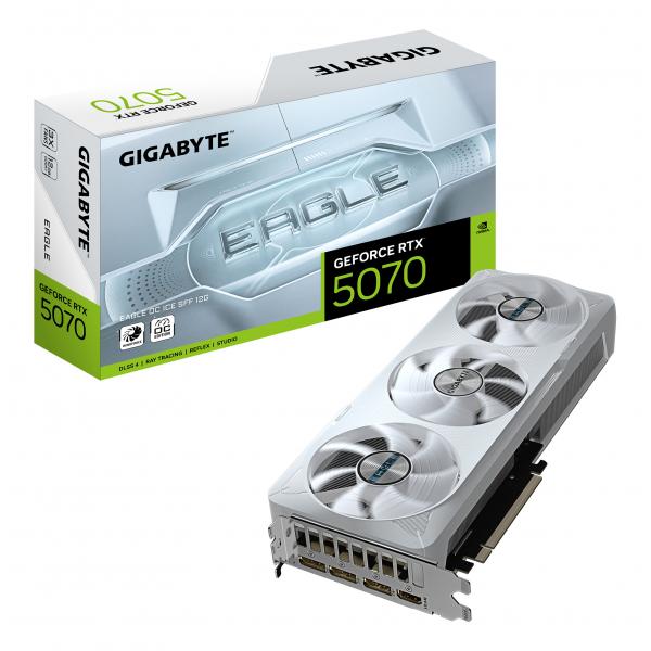 Gigabyte Geforce Rtx 5070 Eagle Oc Ice Sff 12g Scheda Grafica - 12gb Gddr7, 192 Bit, PcI-E 5.0, 2587 Mhz Core Clock, 3 X Dp 2.1a, 1 X Hdmi 2.1b, Nvid