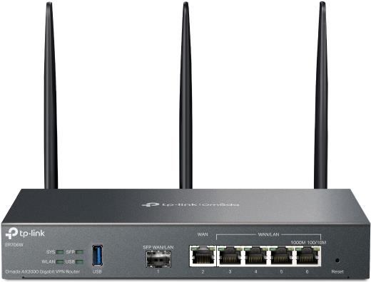 TP-Link Omada Er706w V1 - Wireless Router 4-PorT-Switch - 1gbe - WaN-Ports: 6 - WI-Fi 6 - DuaL-Band - Wandmontierbar (er706w)