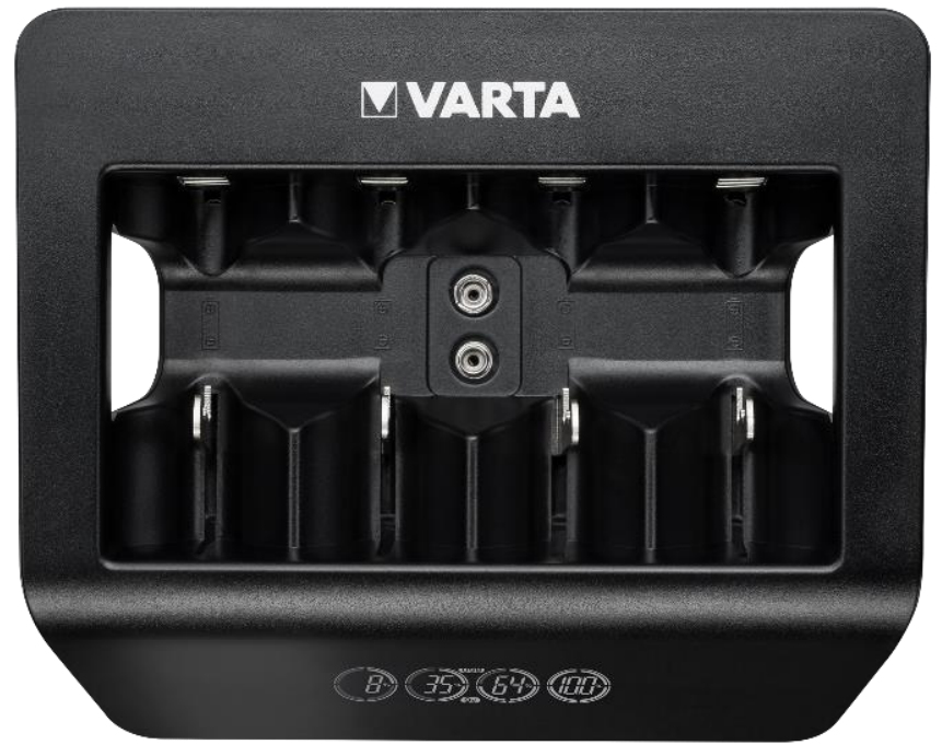 Varta Lcd Universal Charger+ - Caricabatterie Da 4 Ore - (per 4xaa/4xaaa, 4xd, 4xc, 1x9v)