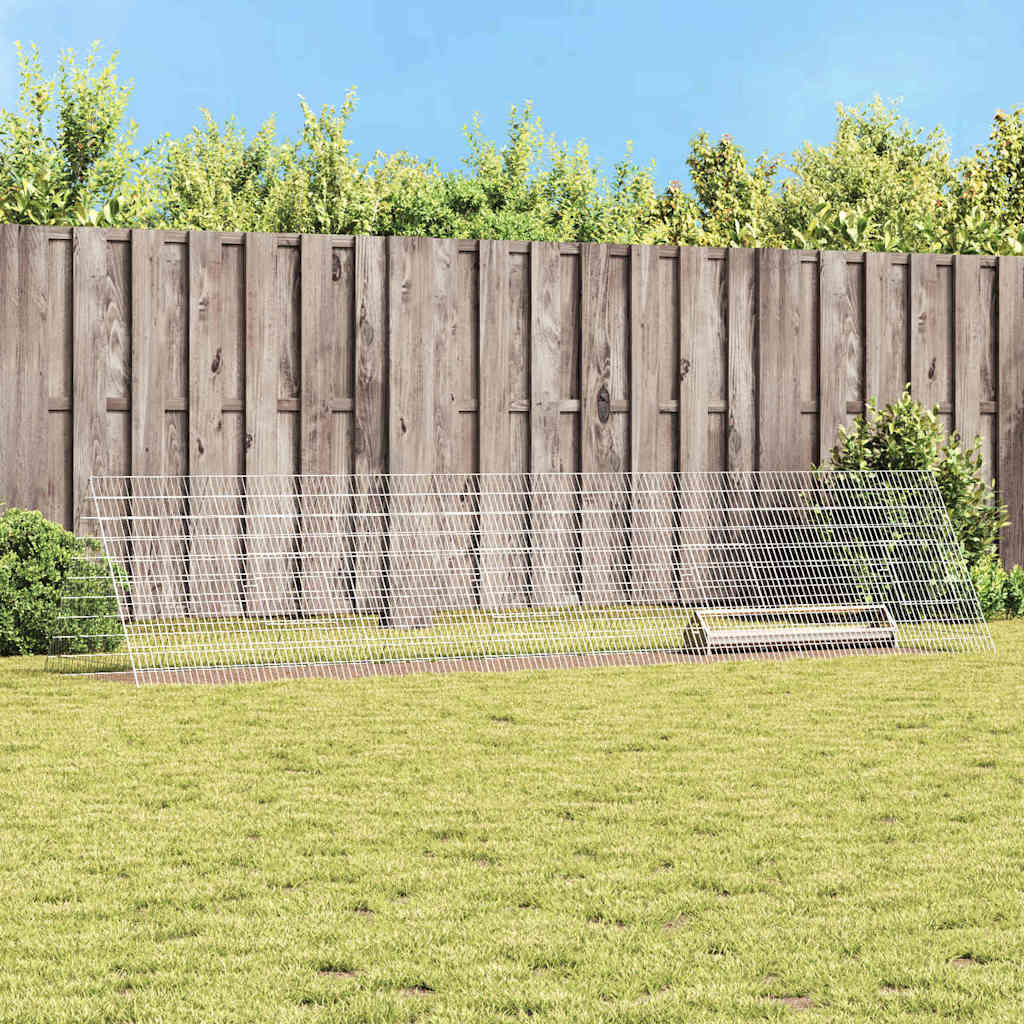 Gabbia Per Polli Argento 430 X 100 X 85 Cm Acciaio Zincato