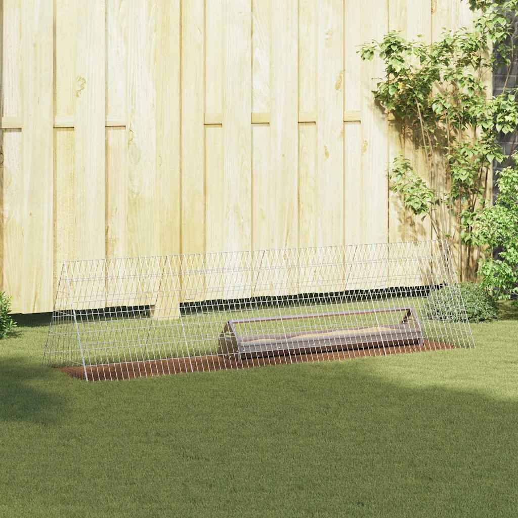 Gabbia Per Polli Argento 215 X 55 X 55 Cm Acciaio Zincato