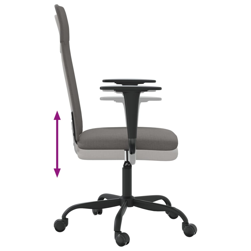 Sedia Da Ufficio Regolabile Grigio Scuro In Rete E Similpelle - Image 5