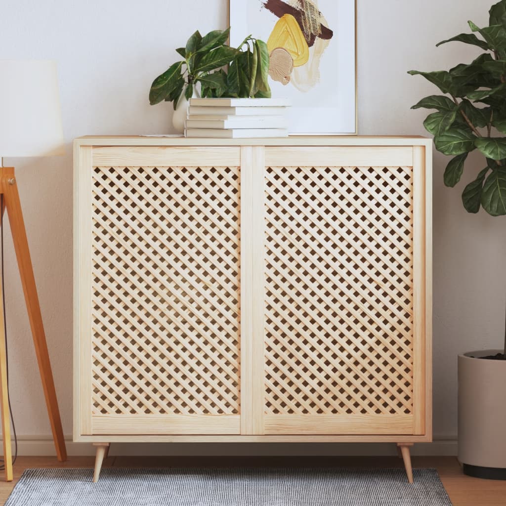 Ante Con Design A Reticolo 2 Pz 59,5x99 Cm In Legno Di Pino