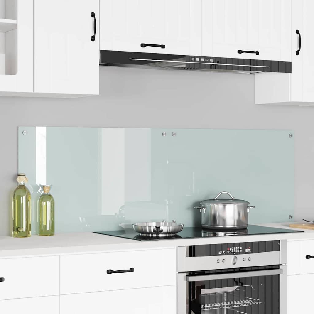Rivestimento Da Cucina 2 Pcs Bianco 80 X 50 Cm Vetro Temperato