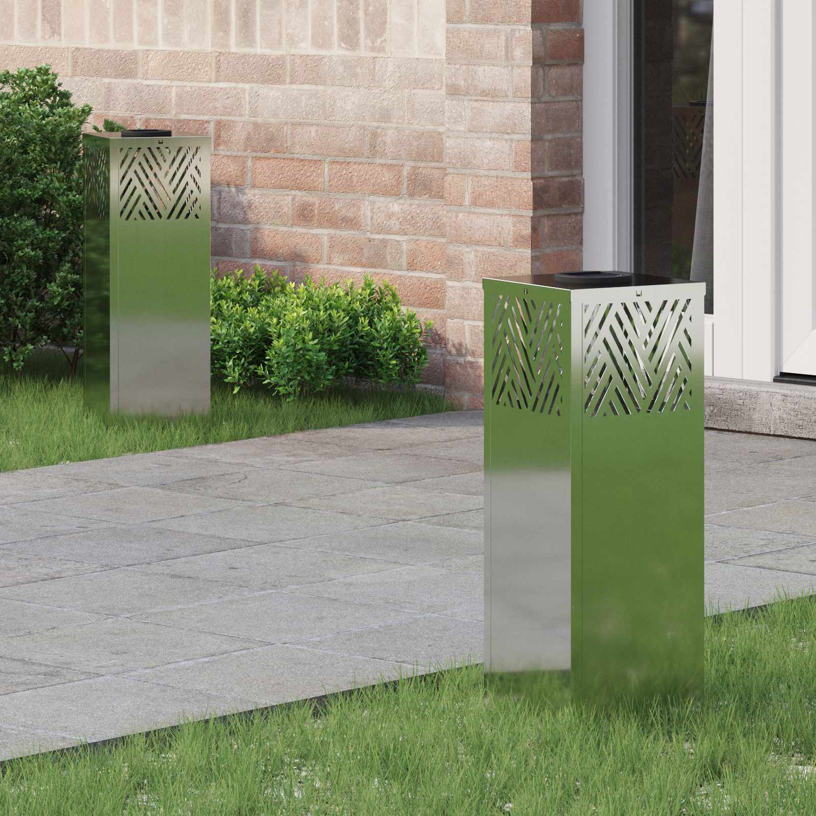 Faro Led Solare Per Sentieri 2 Pcs Zincato Zincato