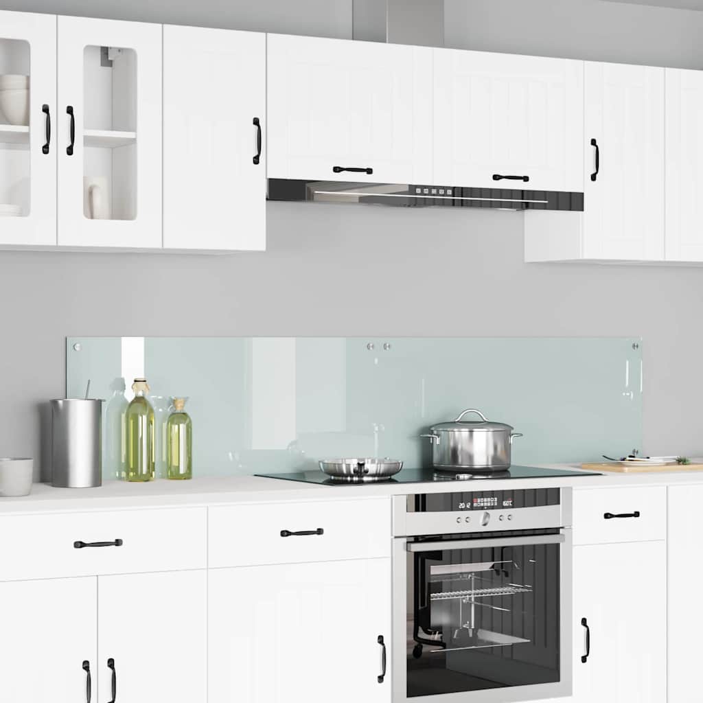 Rivestimento Da Cucina 2 Pcs Bianco 100 X 40 Cm Vetro Temperato
