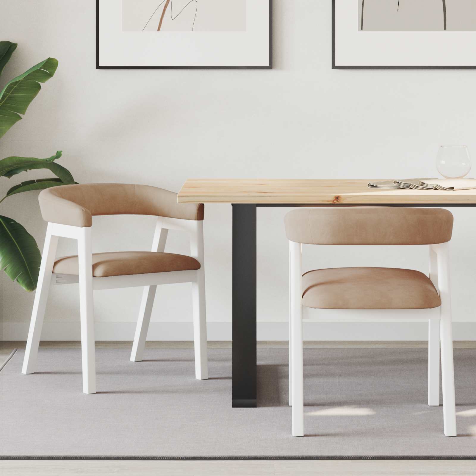 Sedie Da Pranzo 2 Pcs Bianco 54 X 57 X 73 cm