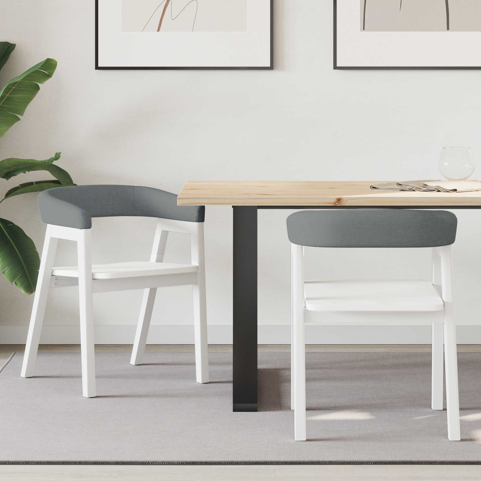 Sedie Da Pranzo 2 Pcs Bianco 54 X 57 X 73 cm
