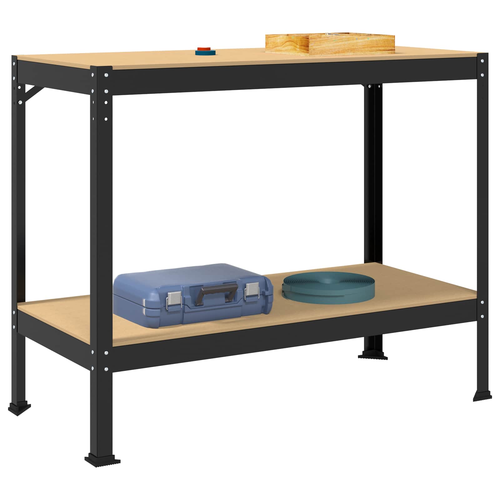 Banchi Da Lavoro Nero 81 X 41 X 145 Cm Legno Multistrato - Image 3
