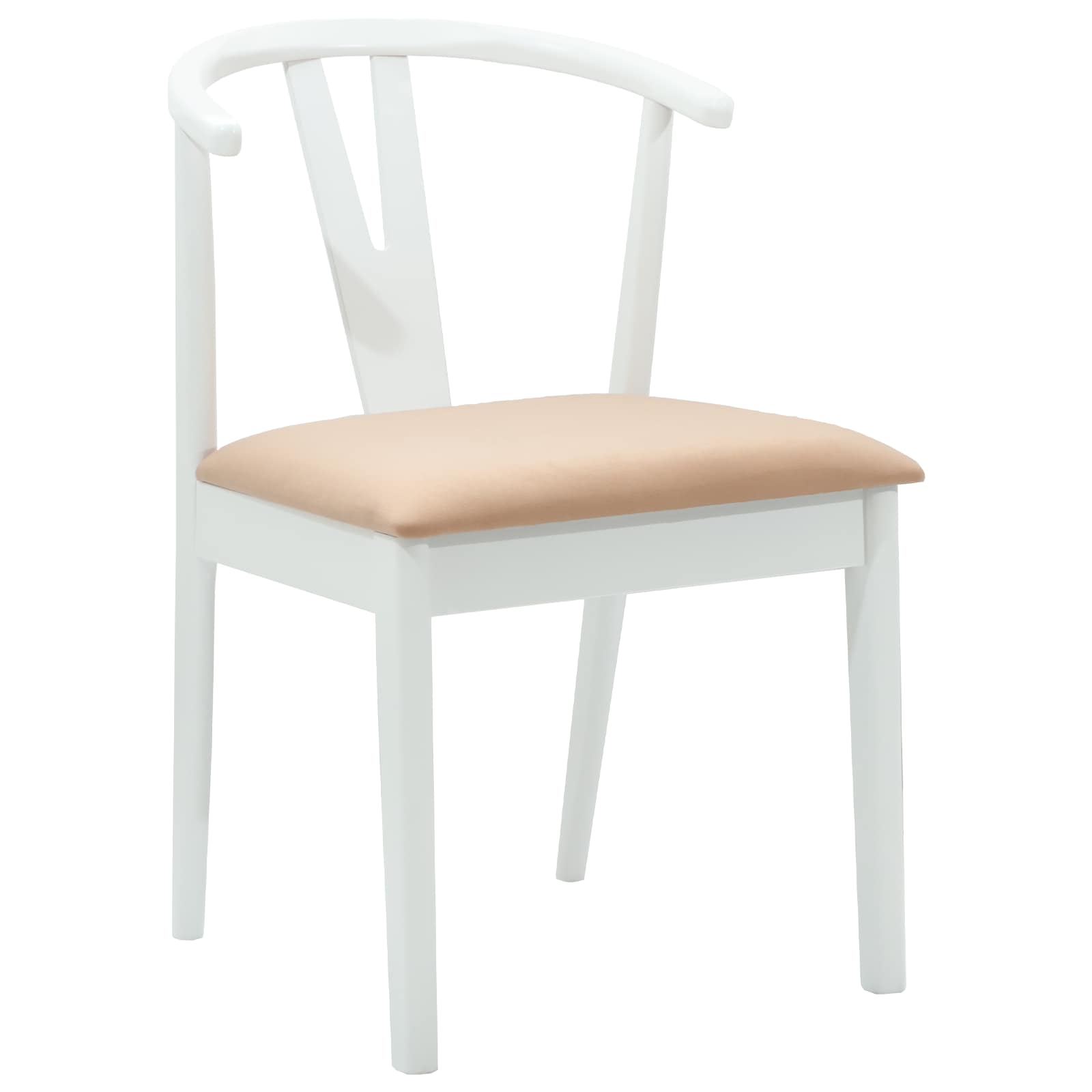 Sedia Da Pranzo 2 Pcs Bianco E Marrone Legno Di Gomma Solido - Image 4