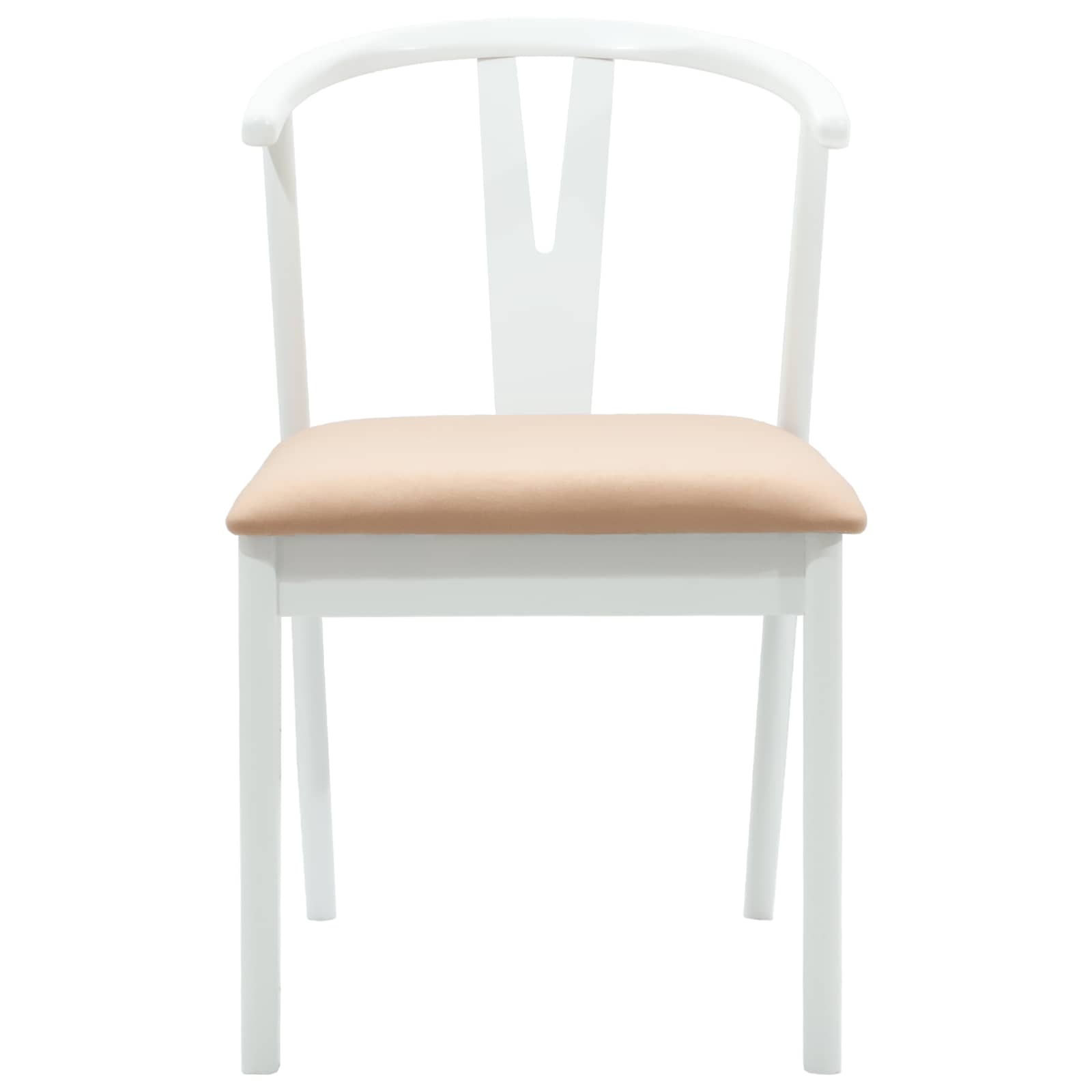 Sedia Da Pranzo 2 Pcs Bianco E Marrone Legno Di Gomma Solido - Image 5