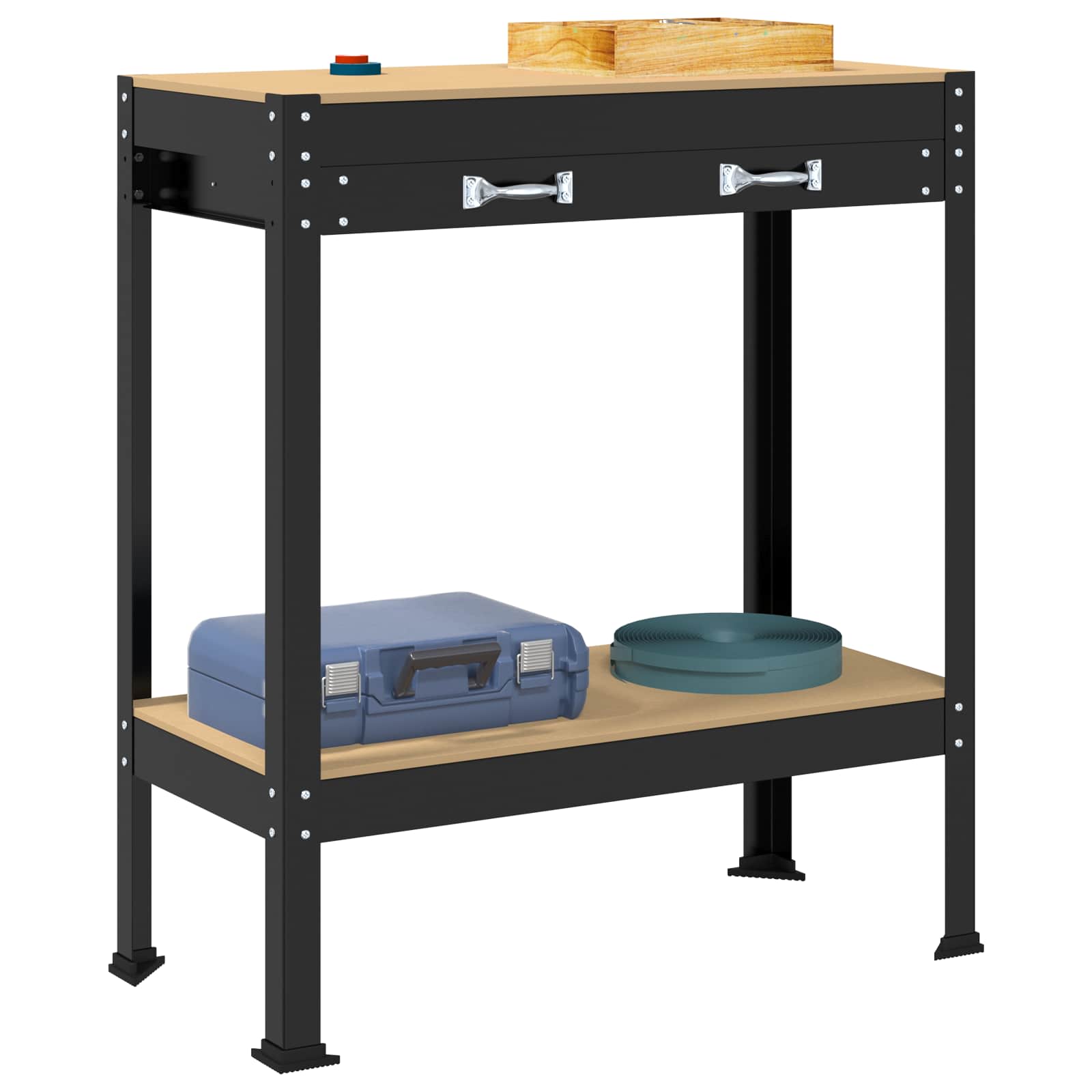 Banchi Da Lavoro Nero 81 X 41 X 145 Cm Legno Multistrato - Image 3