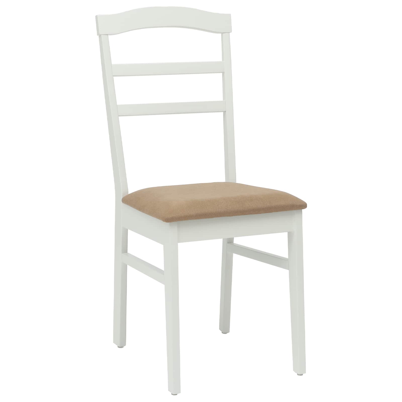 Sedia Da Pranzo 2 Pcs Bianco E Marrone Legno Di Gomma Solido - Image 4