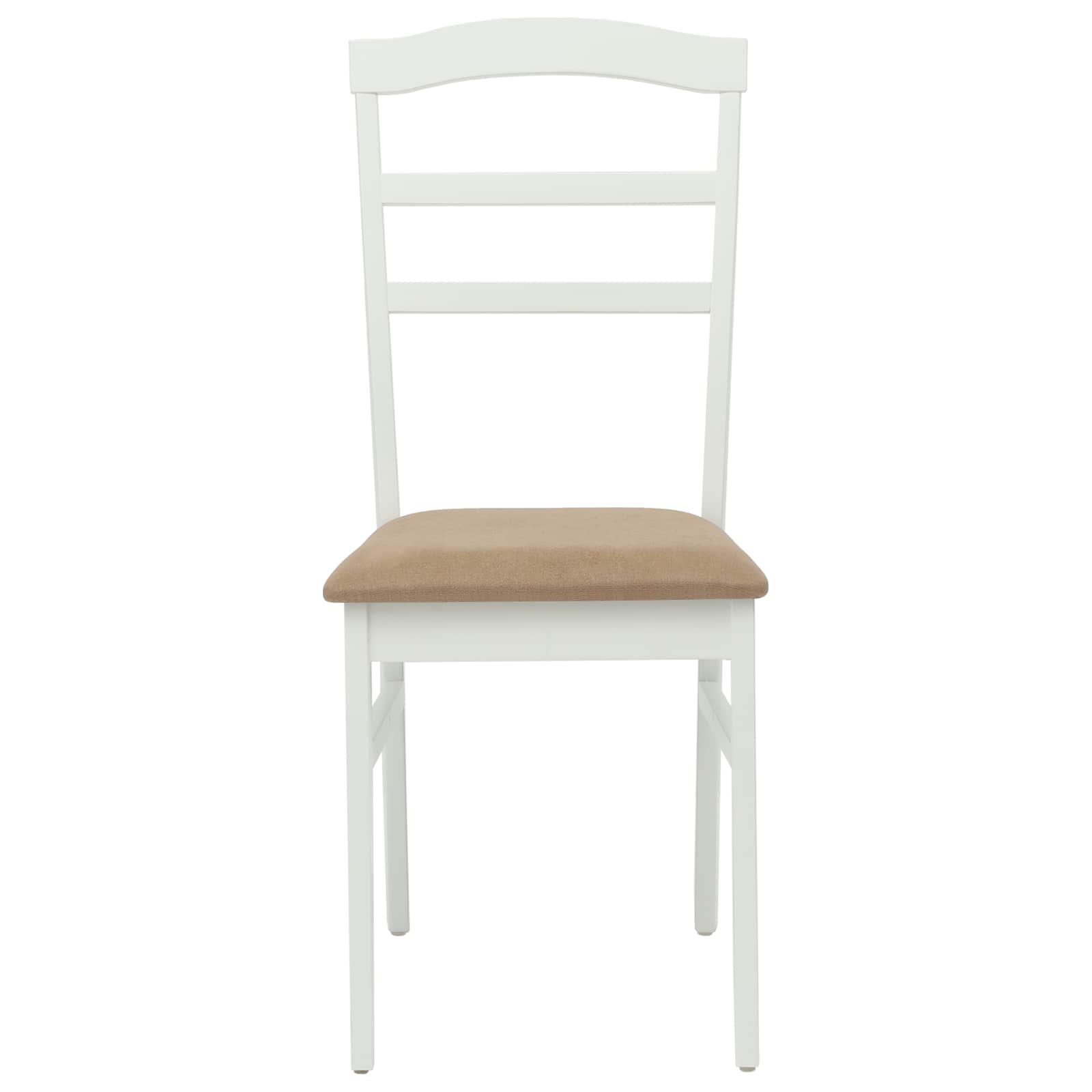 Sedia Da Pranzo 2 Pcs Bianco E Marrone Legno Di Gomma Solido - Image 5