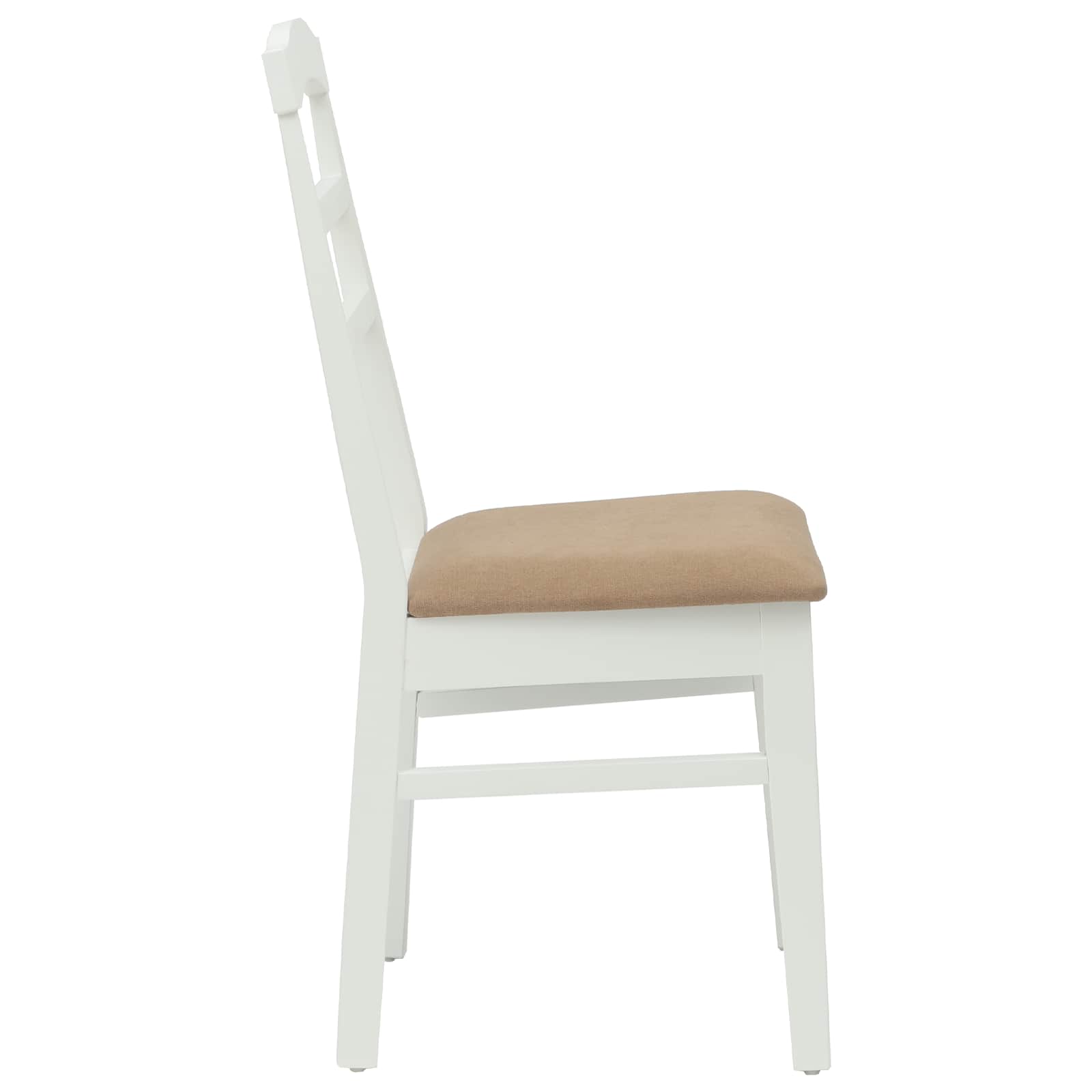 Sedia Da Pranzo 2 Pcs Bianco E Marrone Legno Di Gomma Solido - Image 6
