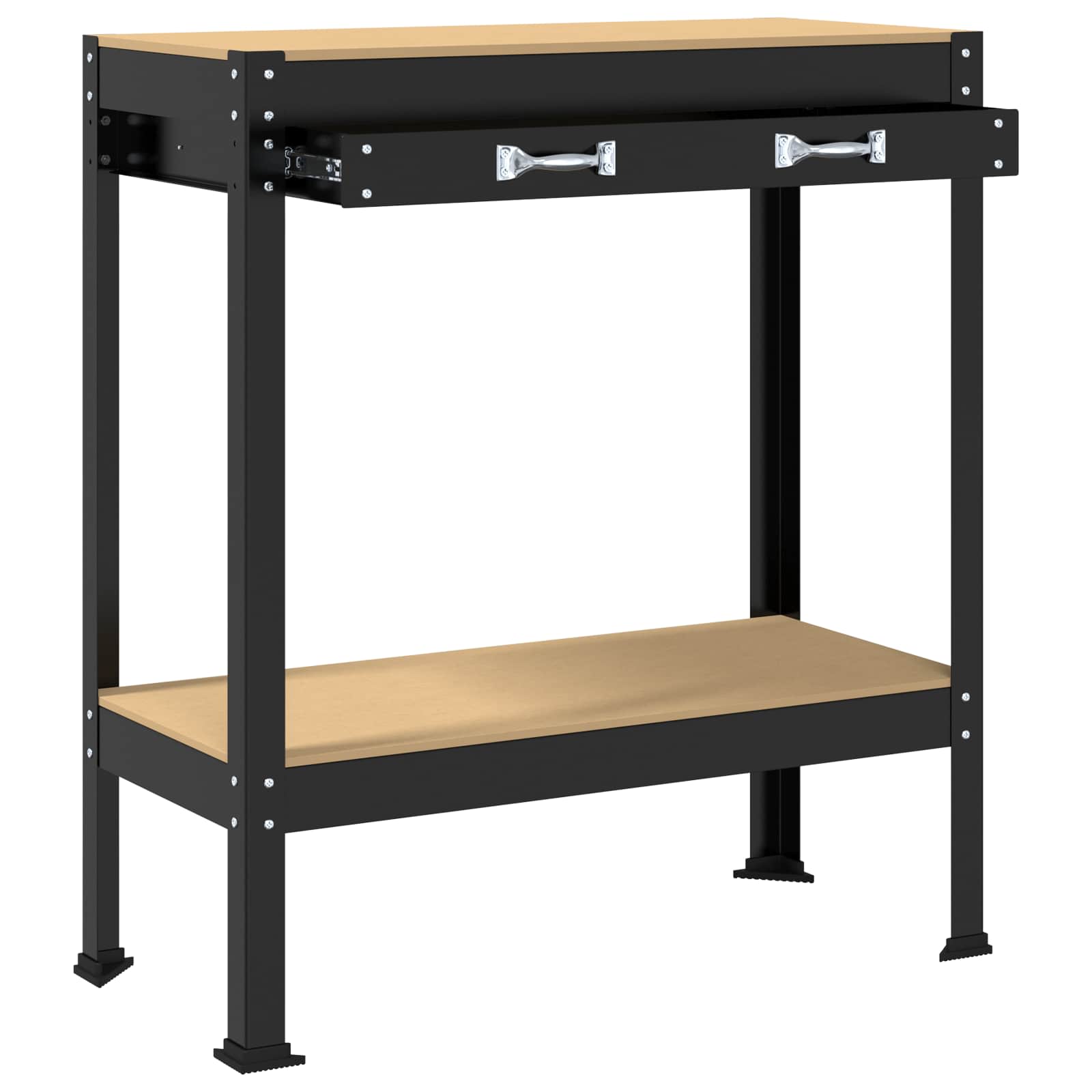 Banchi Da Lavoro Nero 81 X 41 X 145 Cm Legno Multistrato - Image 5