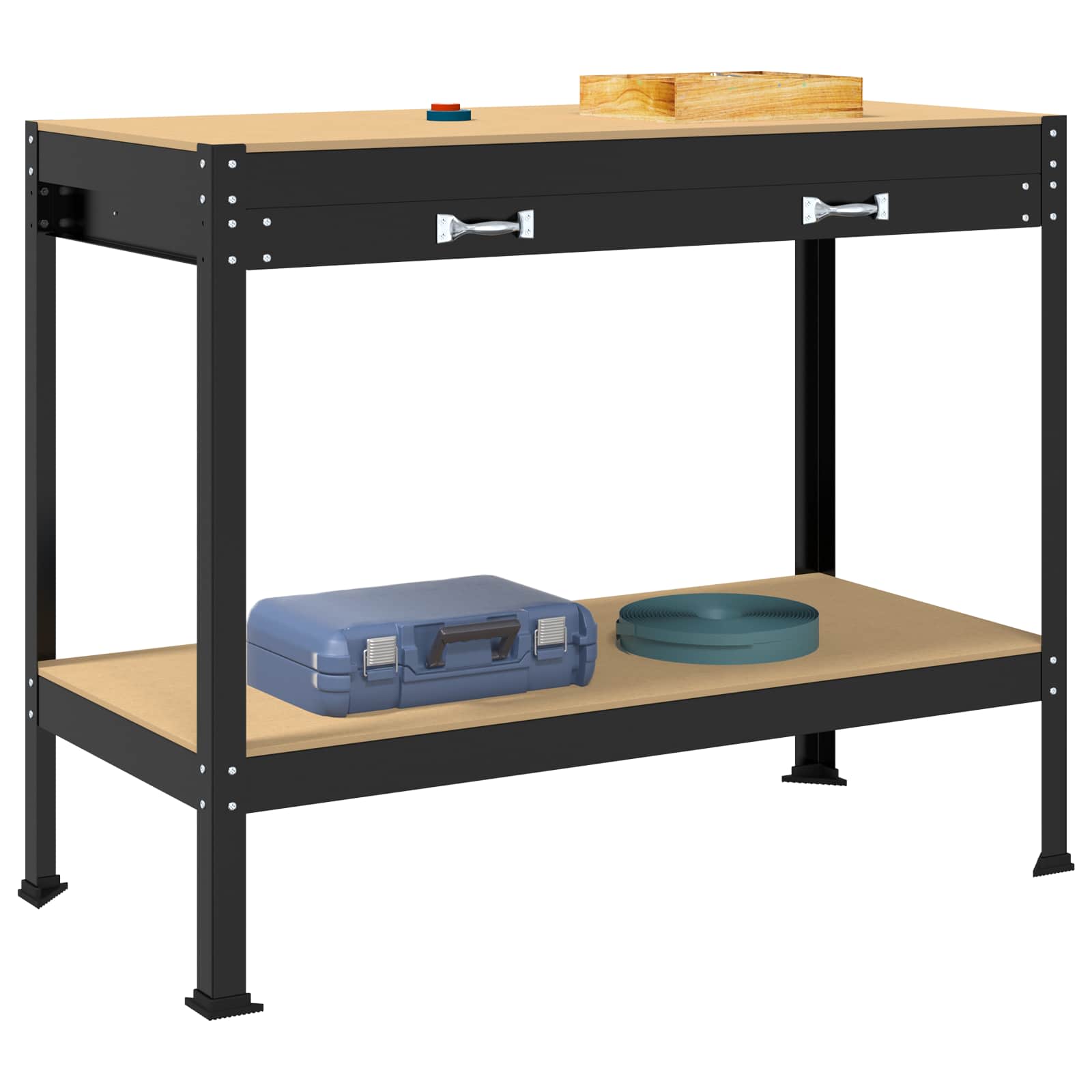Banchi Da Lavoro Nero 81 X 41 X 145 Cm Legno Multistrato - Image 3