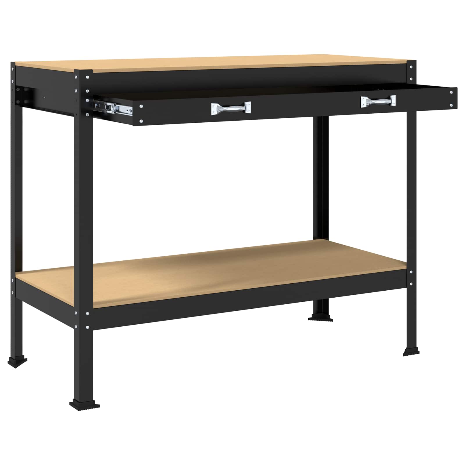 Banchi Da Lavoro Nero 81 X 41 X 145 Cm Legno Multistrato - Image 5
