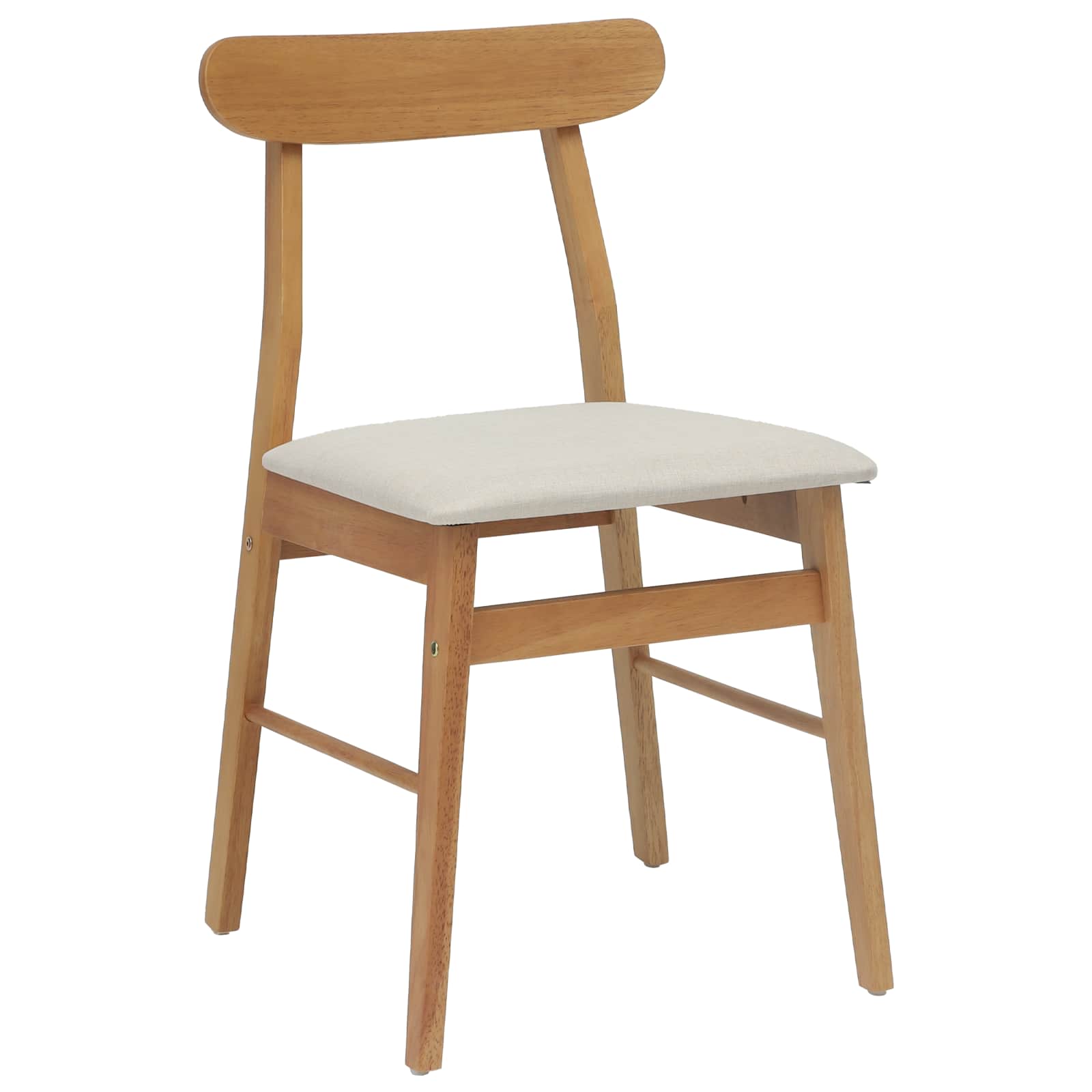 Sedia Da Pranzo 2 Pcs Naturale E Chiaro Legno Di Gomma Solido - Image 4