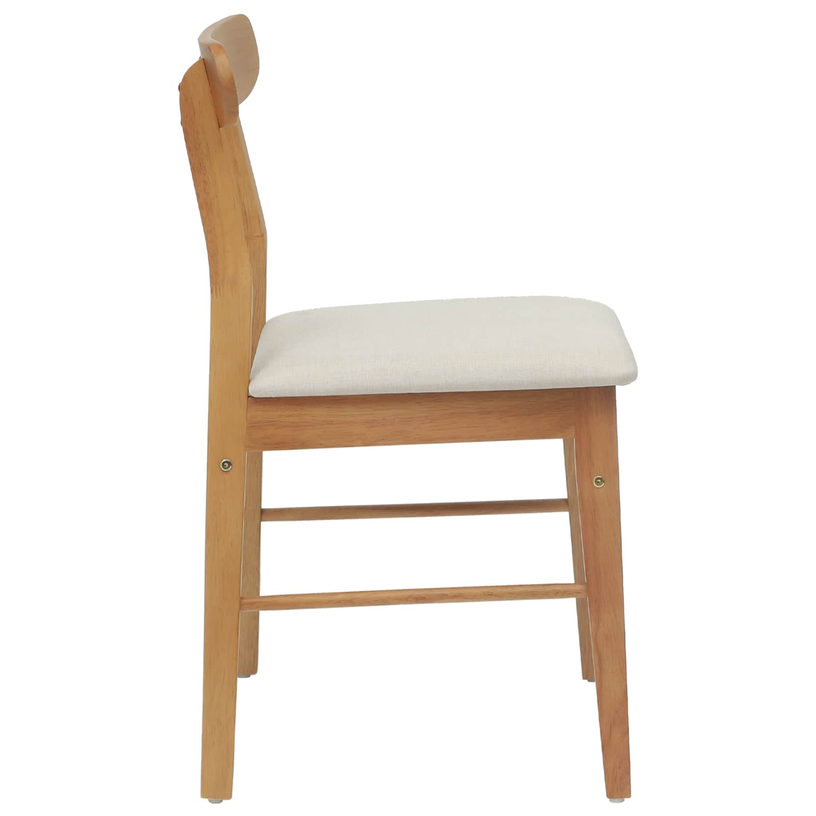 Sedia Da Pranzo 2 Pcs Naturale E Chiaro Legno Di Gomma Solido - Image 6