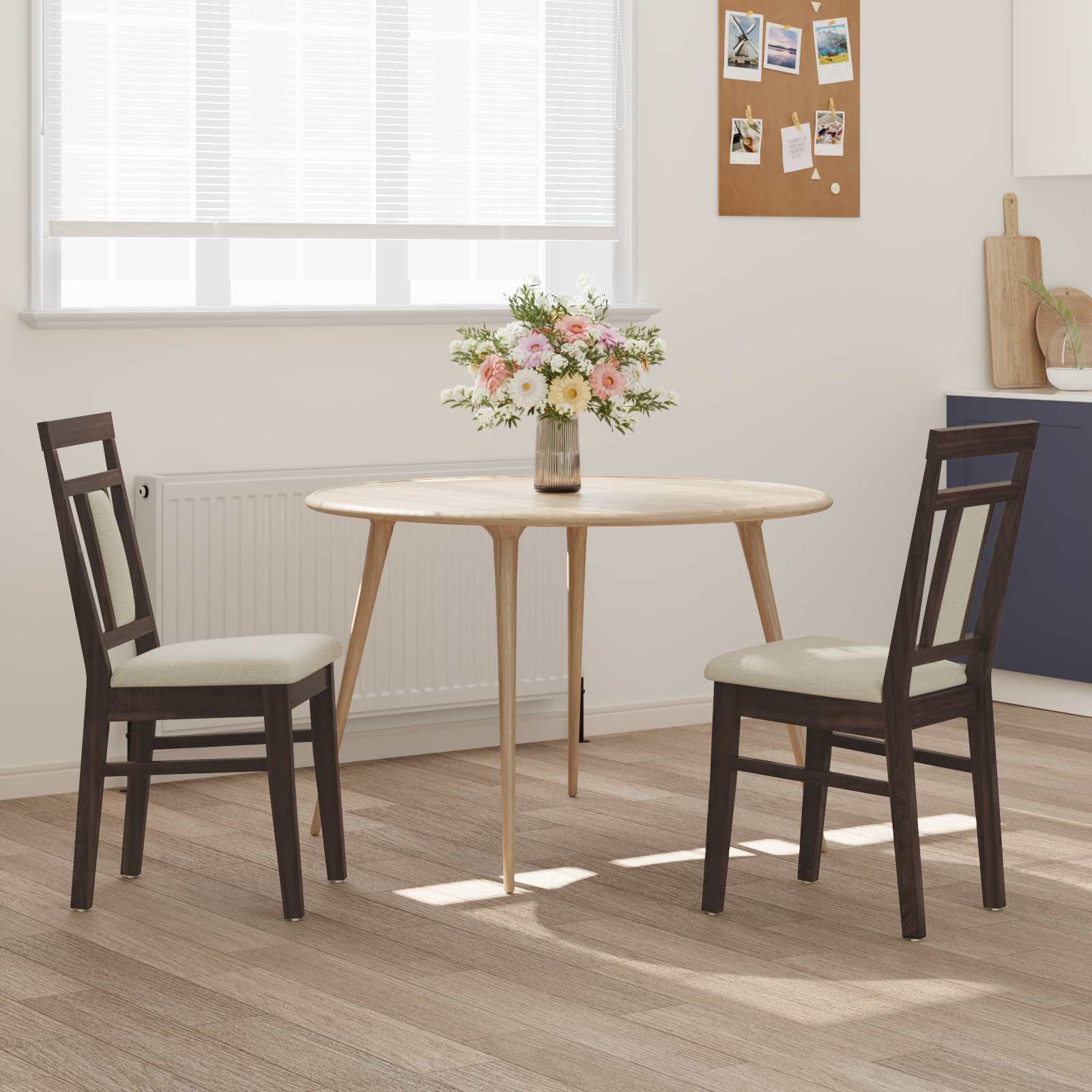 Sedia Da Pranzo 2 Pcs Marrone Chiaro E Chiaro - Image 3