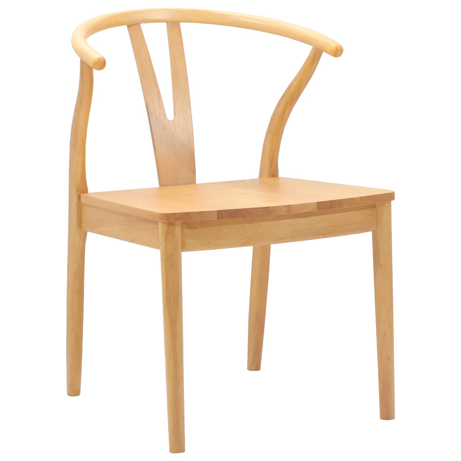 Sedia Da Pranzo 2 Pcs Naturale Legno Di Gomma Solido - Image 4
