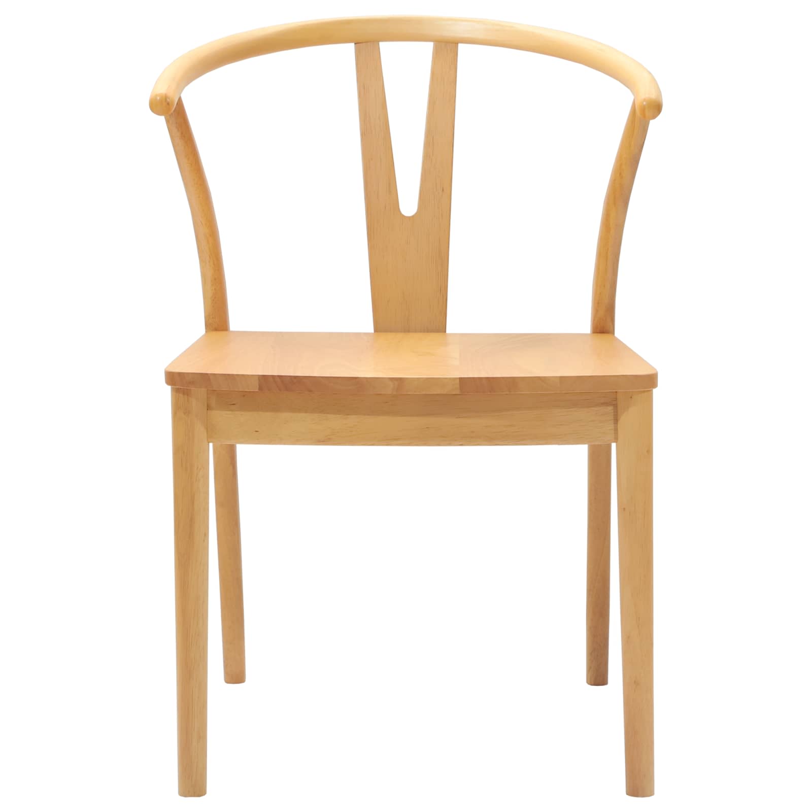 Sedia Da Pranzo 2 Pcs Naturale Legno Di Gomma Solido - Image 5