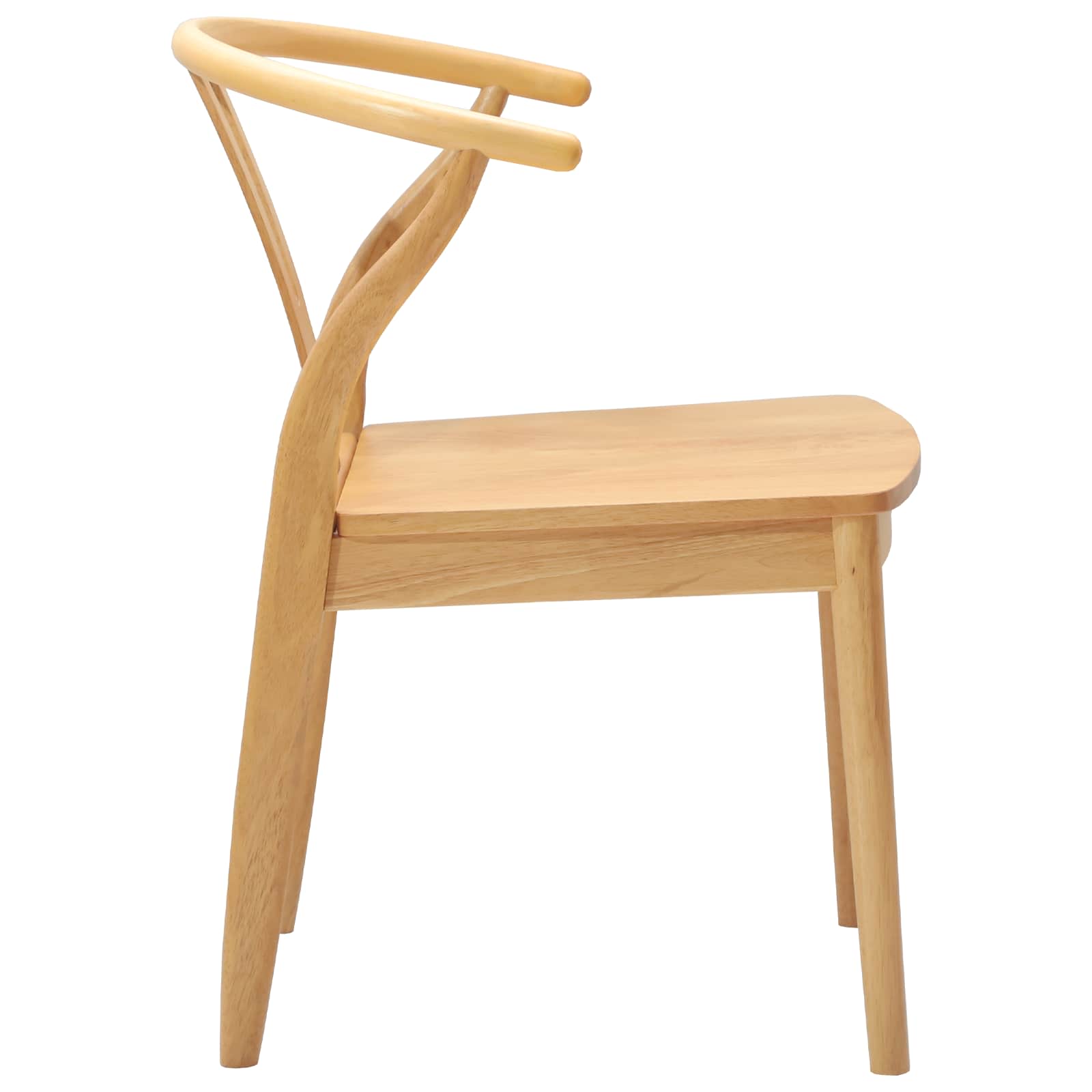 Sedia Da Pranzo 2 Pcs Naturale Legno Di Gomma Solido - Image 6