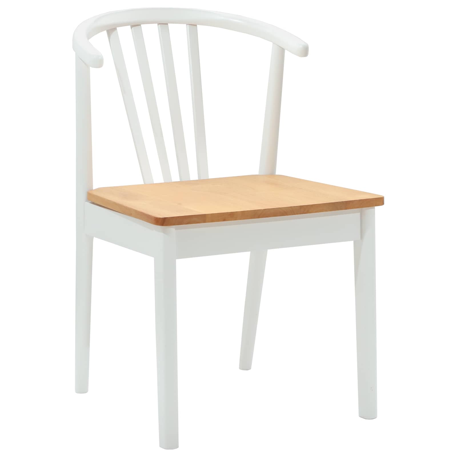 Sedia Da Pranzo 2 Pcs Bianco E Naturale - Image 4