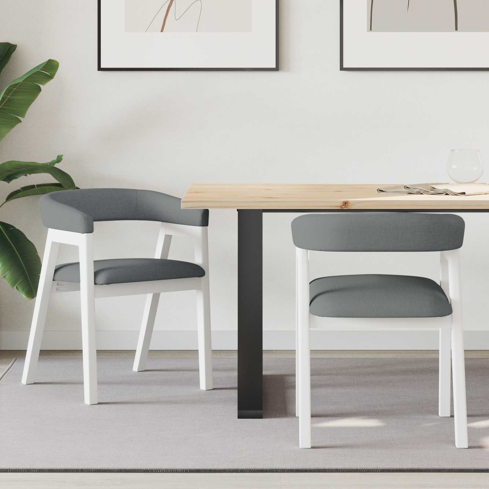 Sedie Da Pranzo 2 Pcs Bianco 54 X 57 X 73 cm