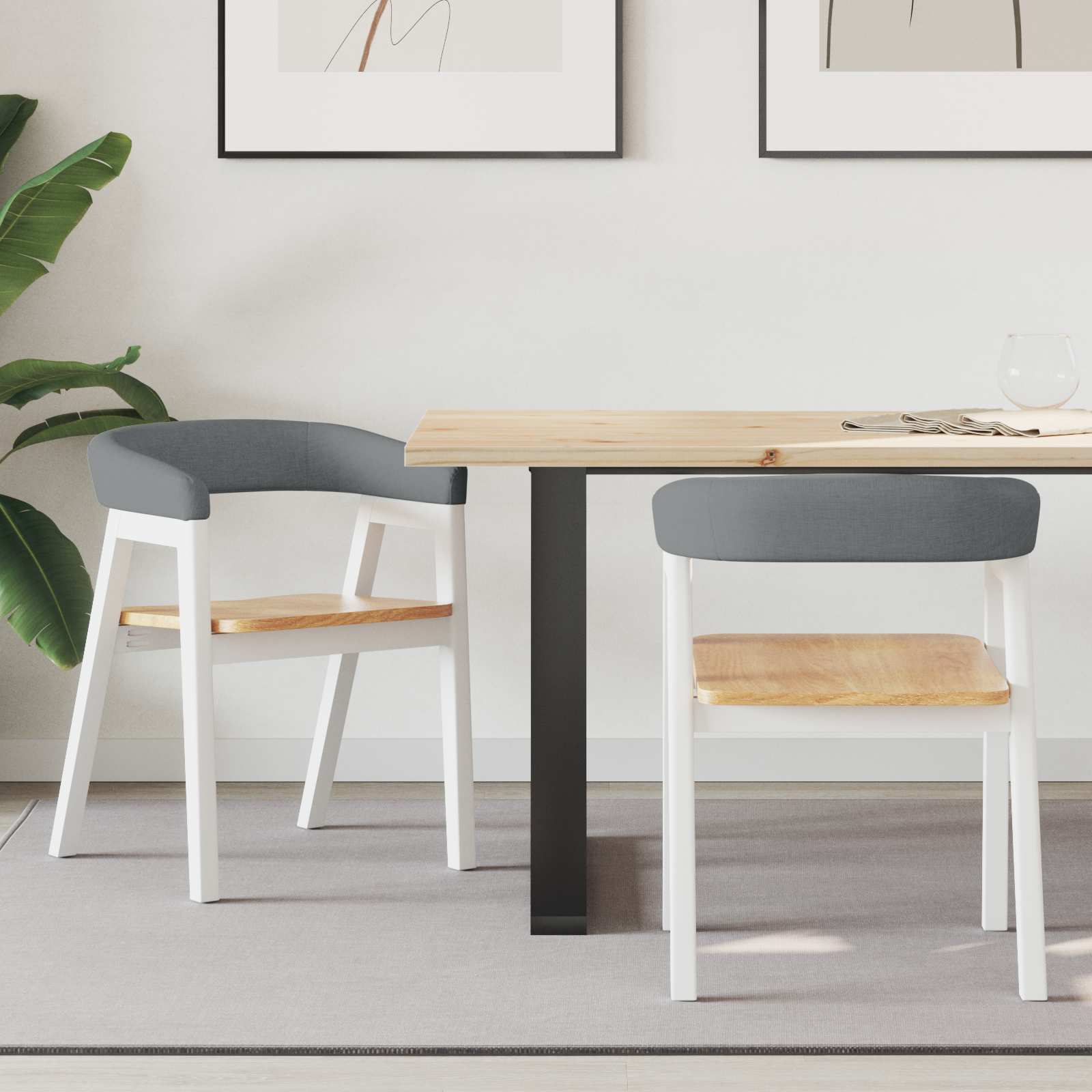 Sedie Da Pranzo 2 Pcs Bianco 54 X 57 X 73 cm
