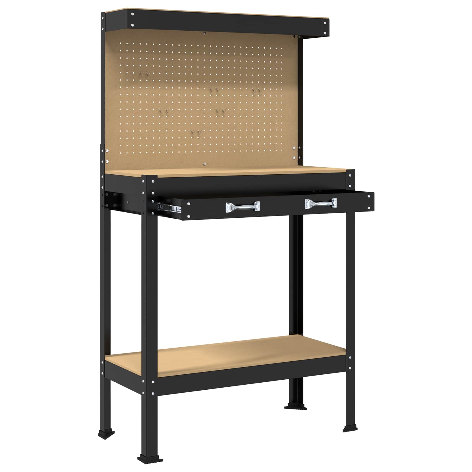 Banchi Da Lavoro Nero 81 X 41 X 145 Cm Legno Multistrato - Image 5