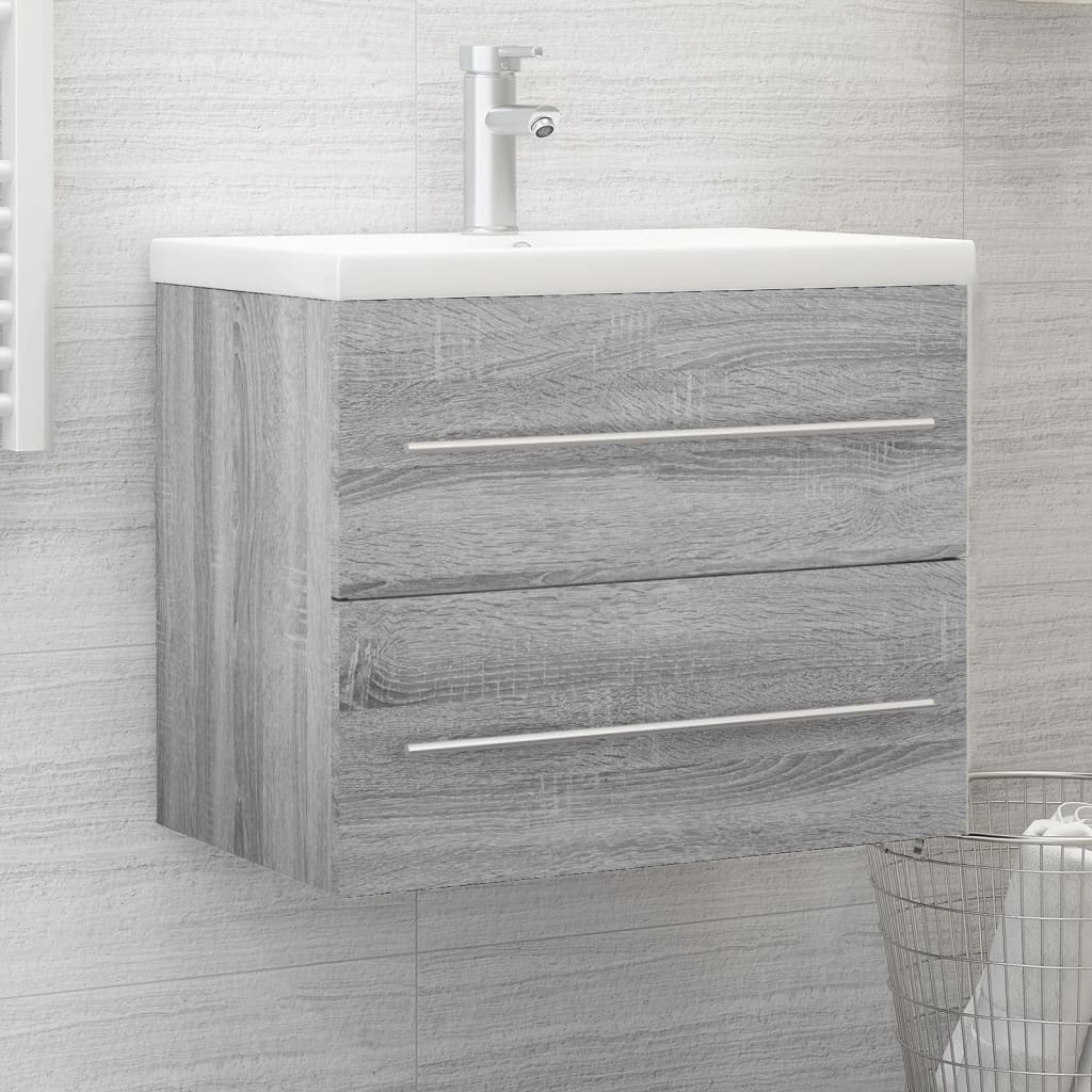 Mobile Lavabo Grigio Sonoma 60x38,5x48 Cm In Legno Multistrato