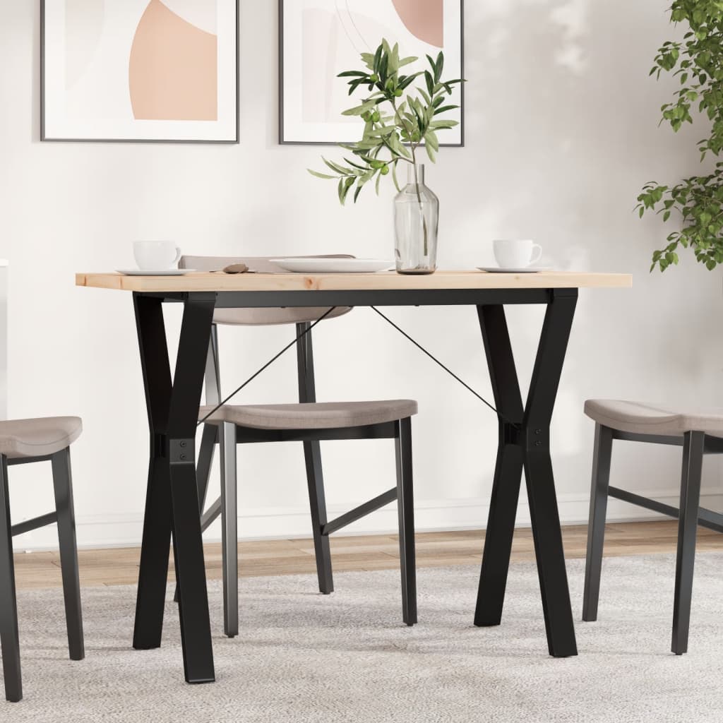 Tavolo Da Pranzo Telaio A Y 100x50x75,5 Cm Legno Pino E Acciaio
