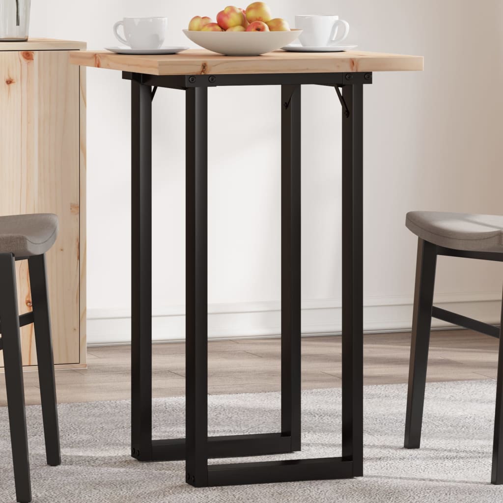 Tavolo Da Pranzo Telaio A O 50x50x75,5 Cm Legno Pino E Acciaio